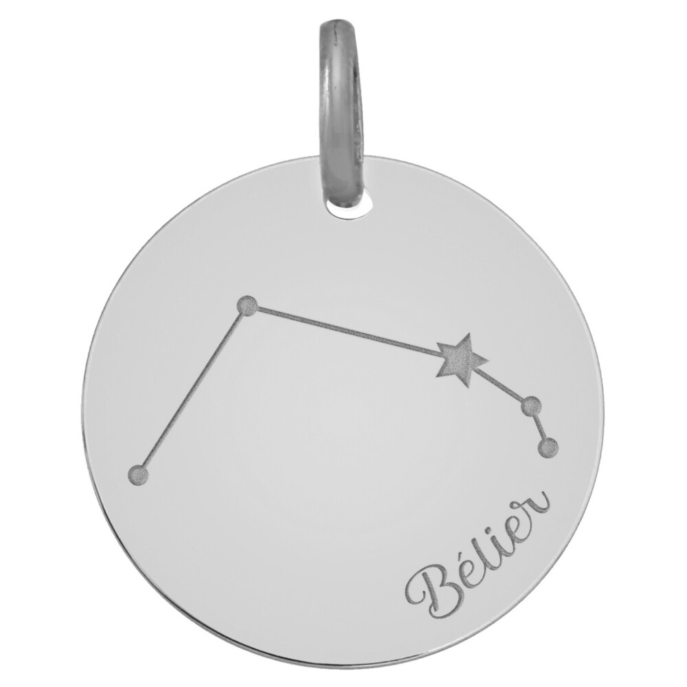 pendentif astro signe zodiac TAUREAU médaille et chaine en argent massif avec boite pour offrir Gravure personnalisée possible 