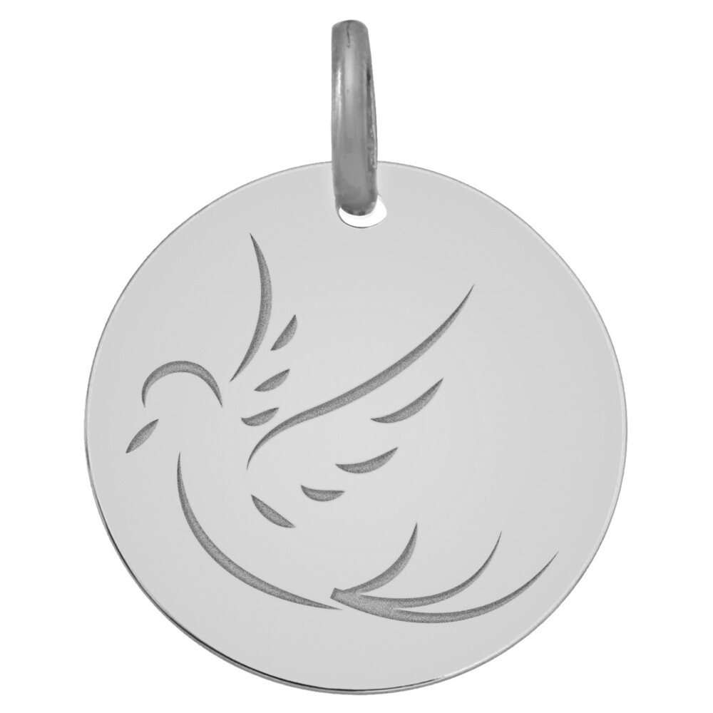 Photo de Médaille Colombe de paix - Or blanc 18ct