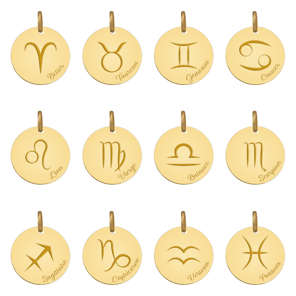 Photo de Médaille signe zodiaque - Or jaune 18ct