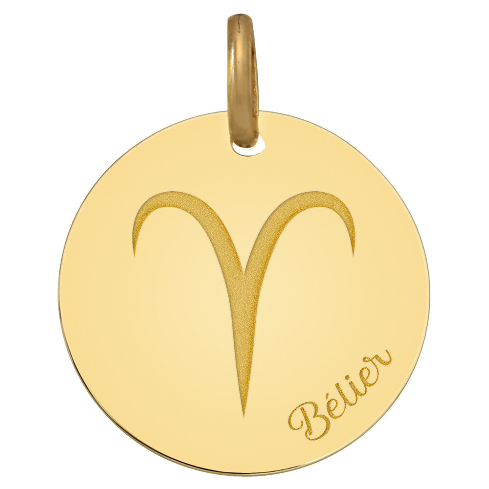 Photo de Médaille signe zodiaque - Or jaune 9ct