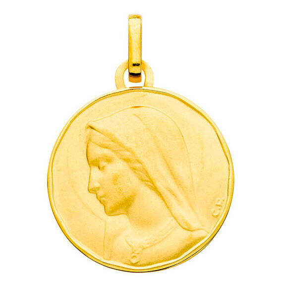 Photo de Médaille Vierge de profil - Or jaune 18ct