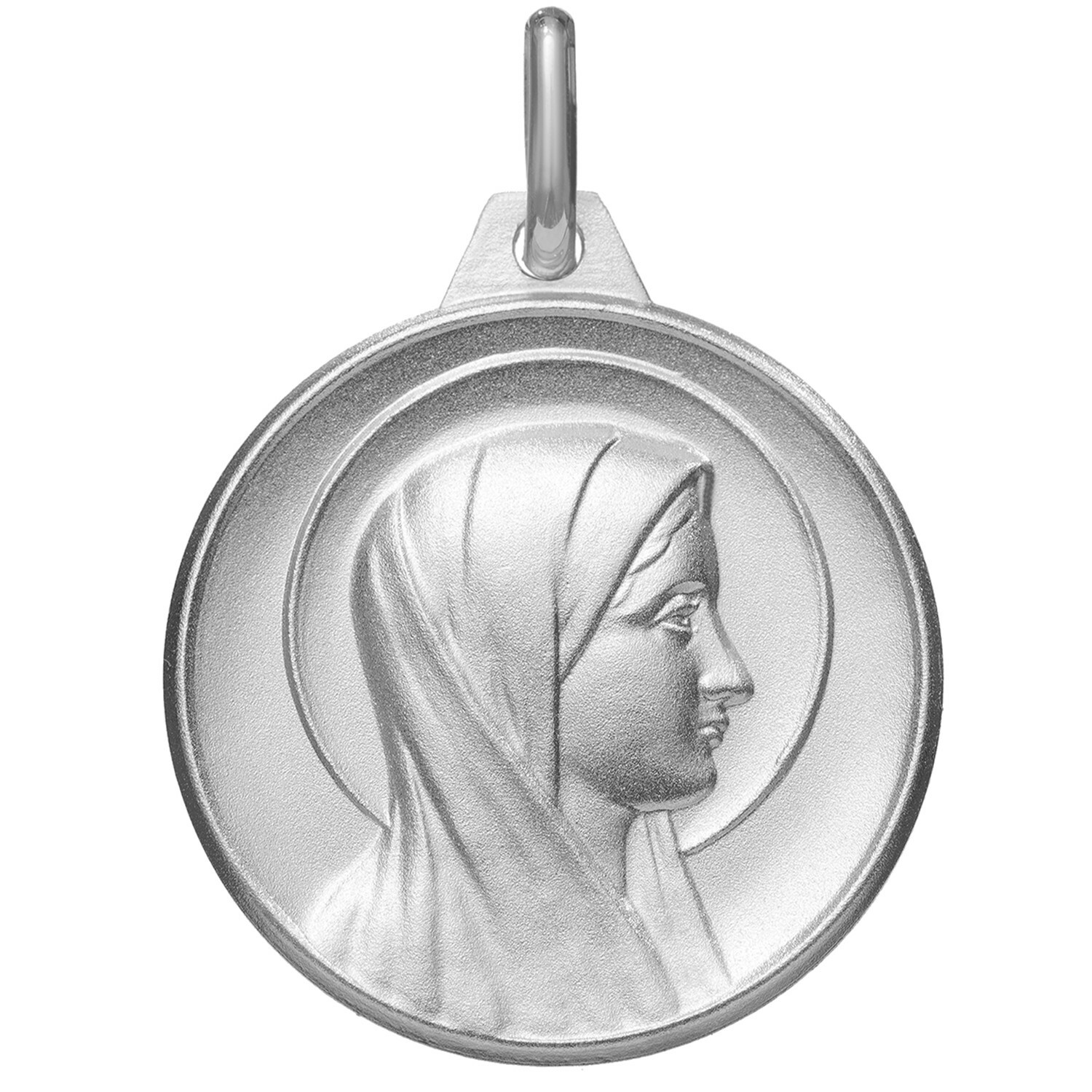 Médaille Vierge Marie En Argent Massif – 26mm, Poinçons, Superbe état, Ancienne