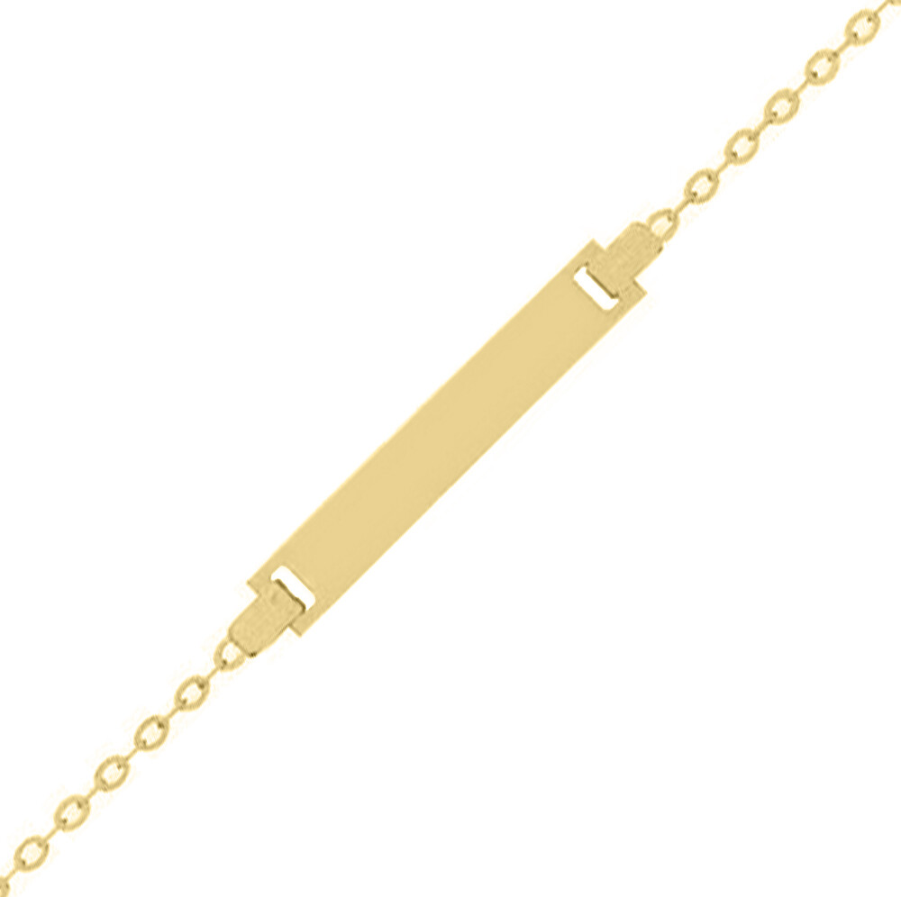 Mon Premier Bijou Gourmette bébé forçat clair miroir - Or jaune 18ct