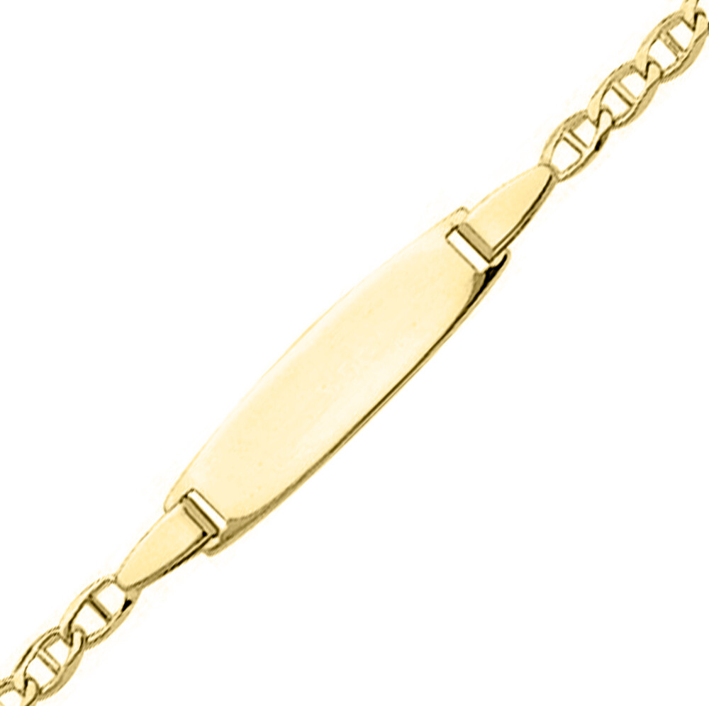 Mon Premier Bijou Gourmette bébé marine battue - Or jaune 18ct
