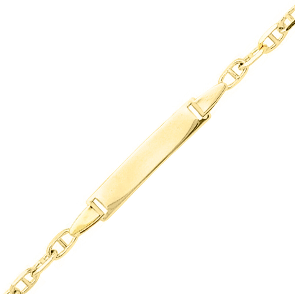Mon Premier Bijou Gourmette bébé marine rectangulaire - Or jaune 18ct