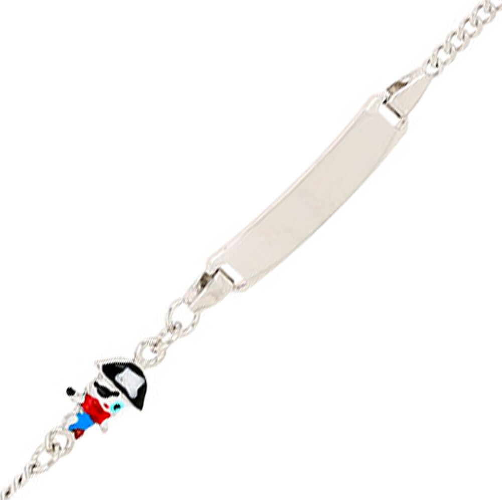 Bracelet Gourmette Enfant En Argent Massif - Prénom Non Gravé, Neuf (occasion)