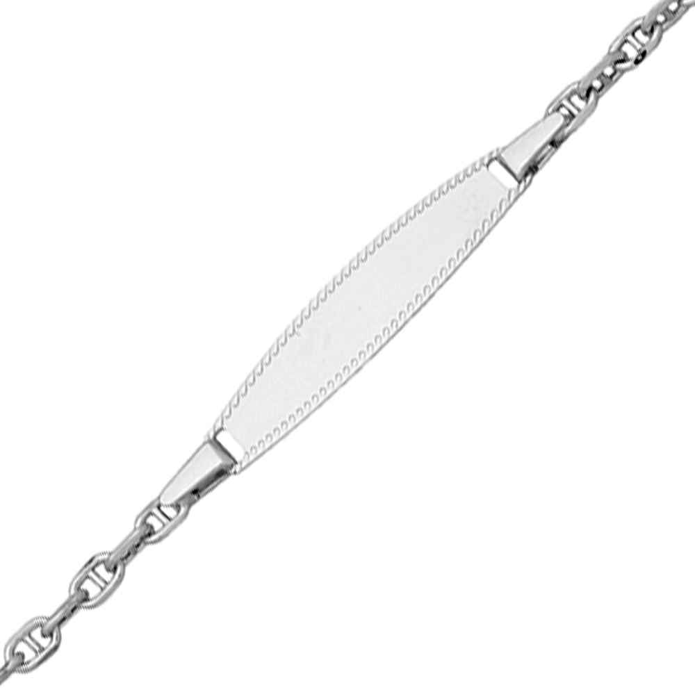 Mon Premier Bijou Gourmette bébé marine forçat - Or blanc 18ct