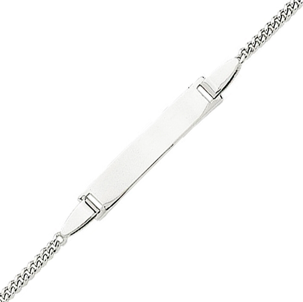 Gourmette Bébé Diamantée - Or Blanc 9ct - PremierCadeau