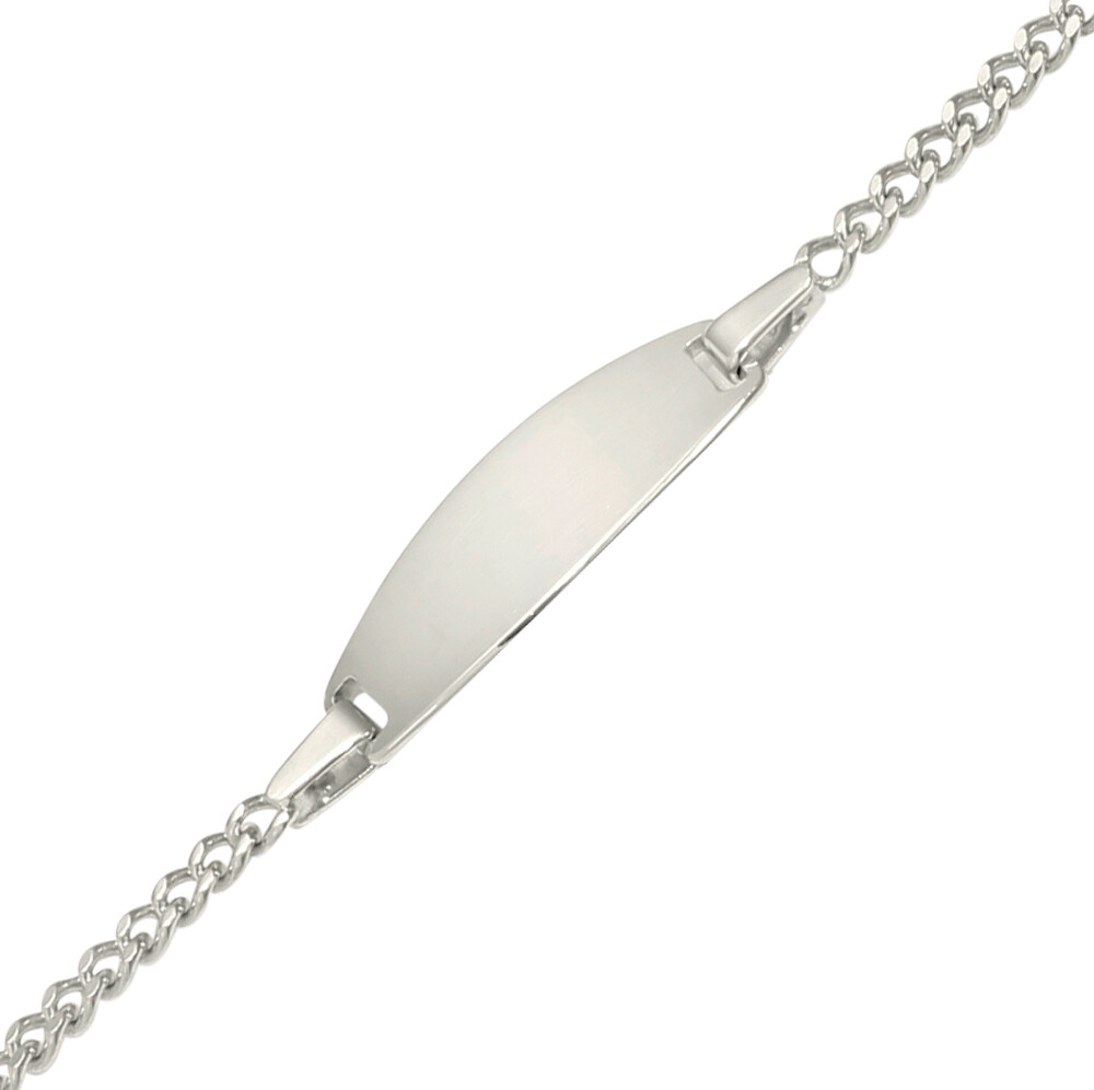 Mon Premier Bijou Gourmette bébé ovale maille gourmette - Argent massif