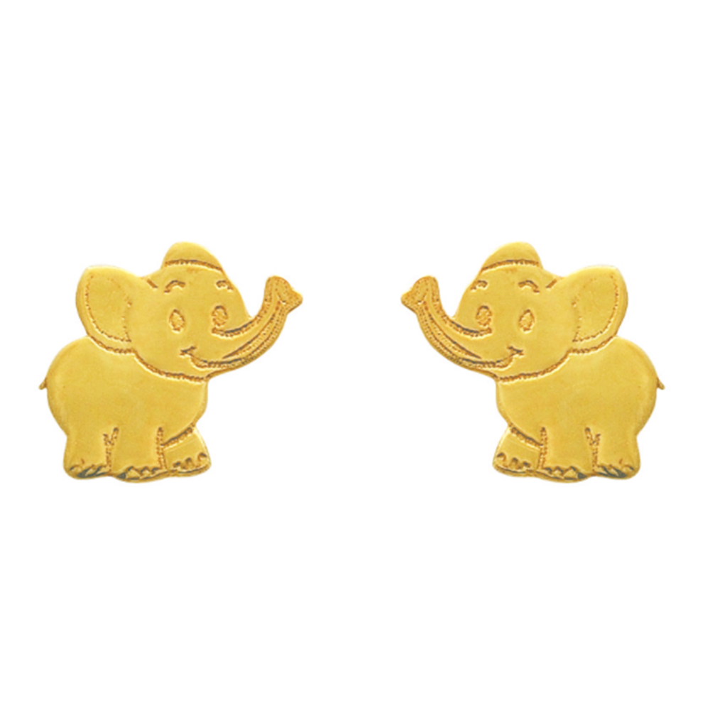 Boucles D Oreilles Elephants Vis Or Jaune 9ct