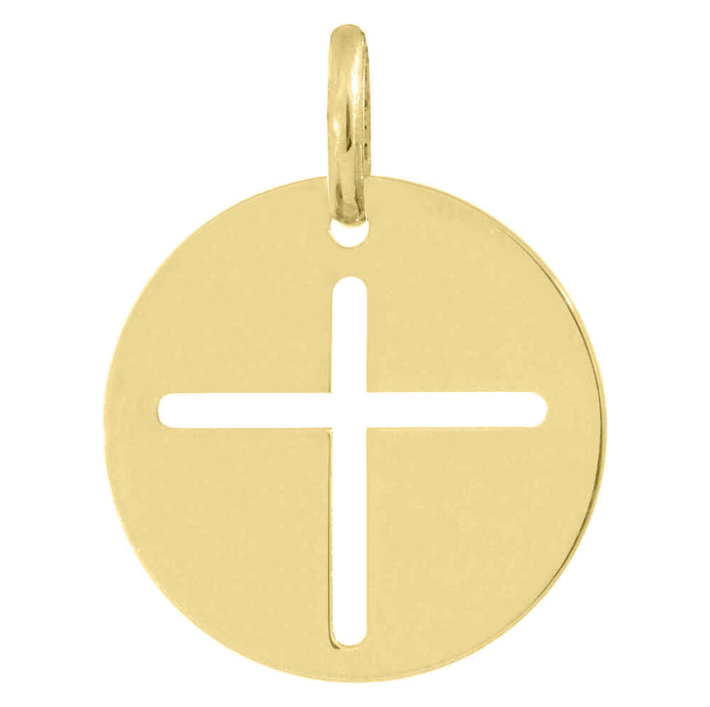 Photo de Médaille croix ajourée - Or jaune 18ct