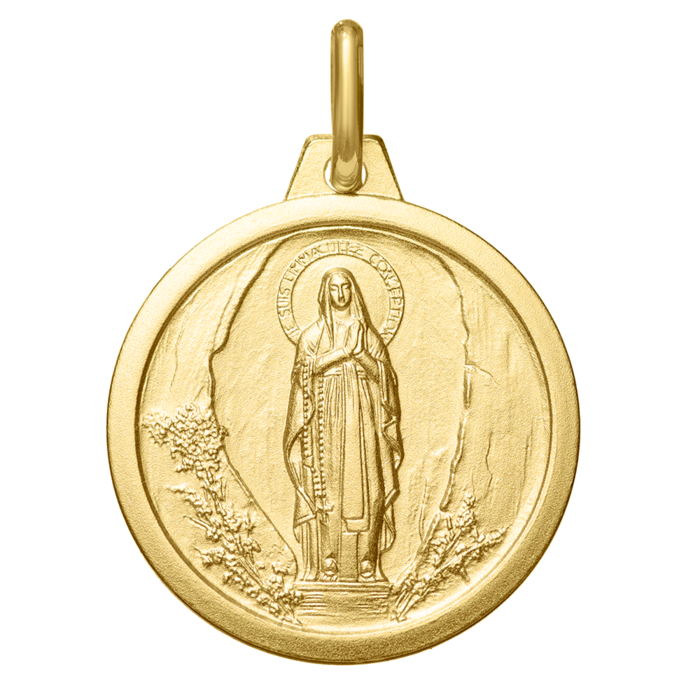 Photo de Médaille Vierge de Lourdes - Or jaune 18ct