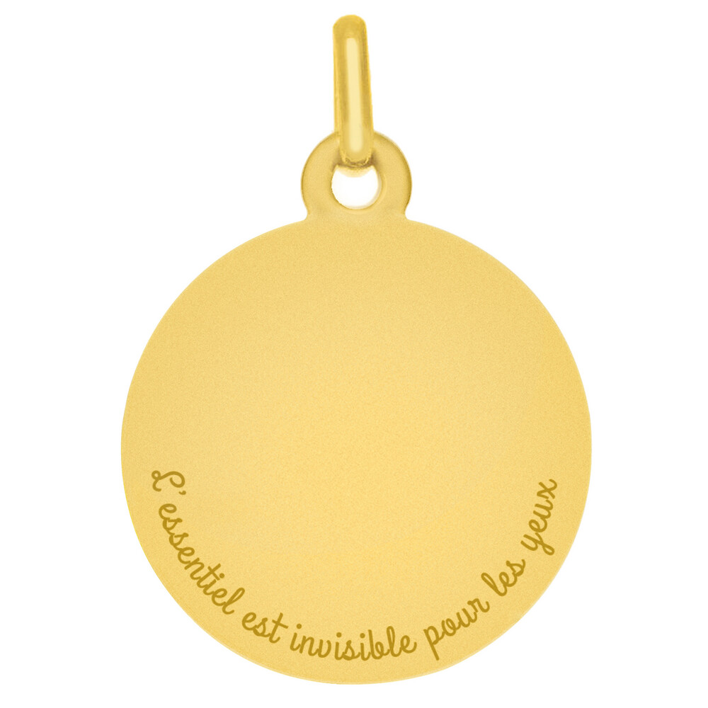 Photo de Médaille Petit Prince sur la lune - Or jaune 18ct