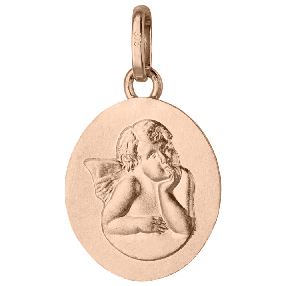 Photo de Médaille Ange ovale - Or rose 18ct