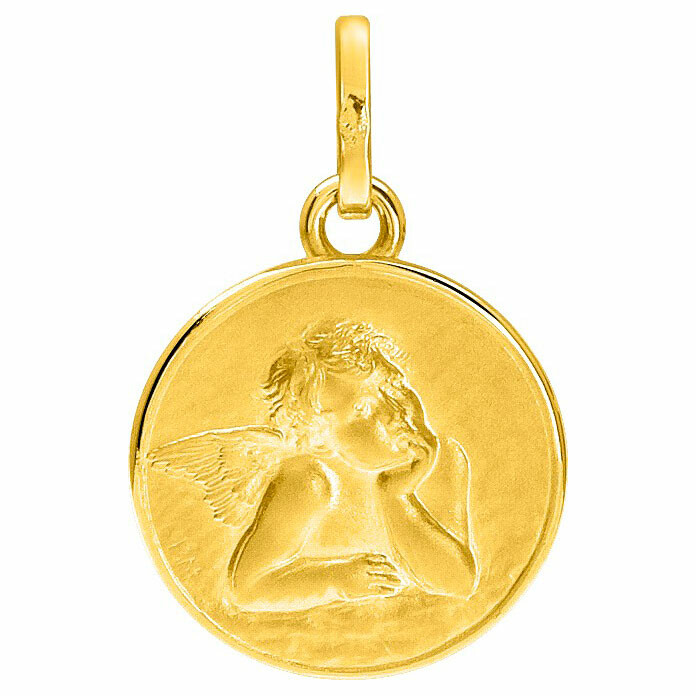 Photo de Médaille Ange pensif - Or jaune 9ct
