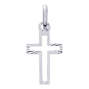 Mon Premier Bijou Croix ajourée - Or blanc 18ct