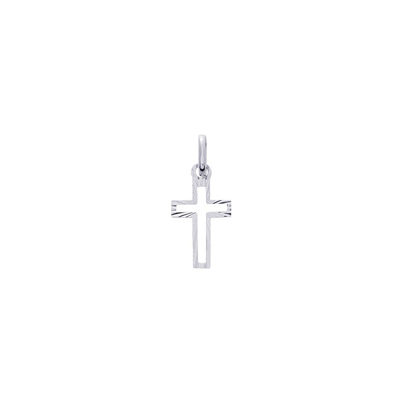 Mon Premier Bijou Croix ajourée - Or blanc 18ct 2