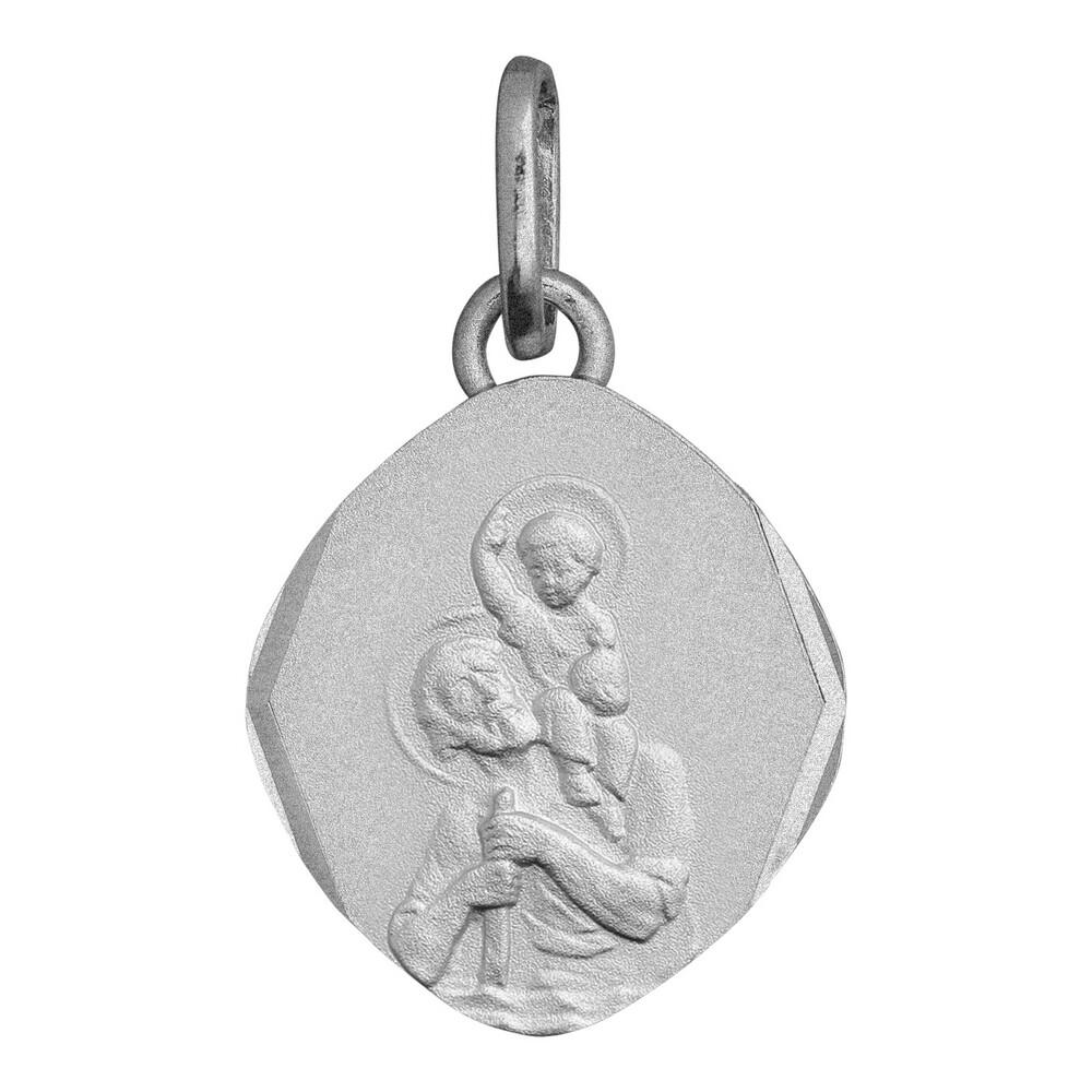 Photo de Médaille Saint Christophe - Or blanc 9ct