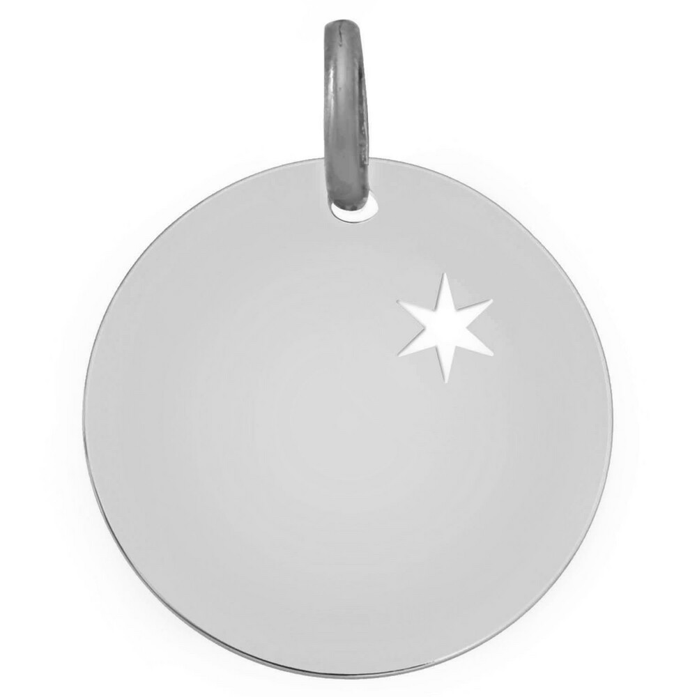 Photo de Médaille étoile ajourée - Or blanc 9ct