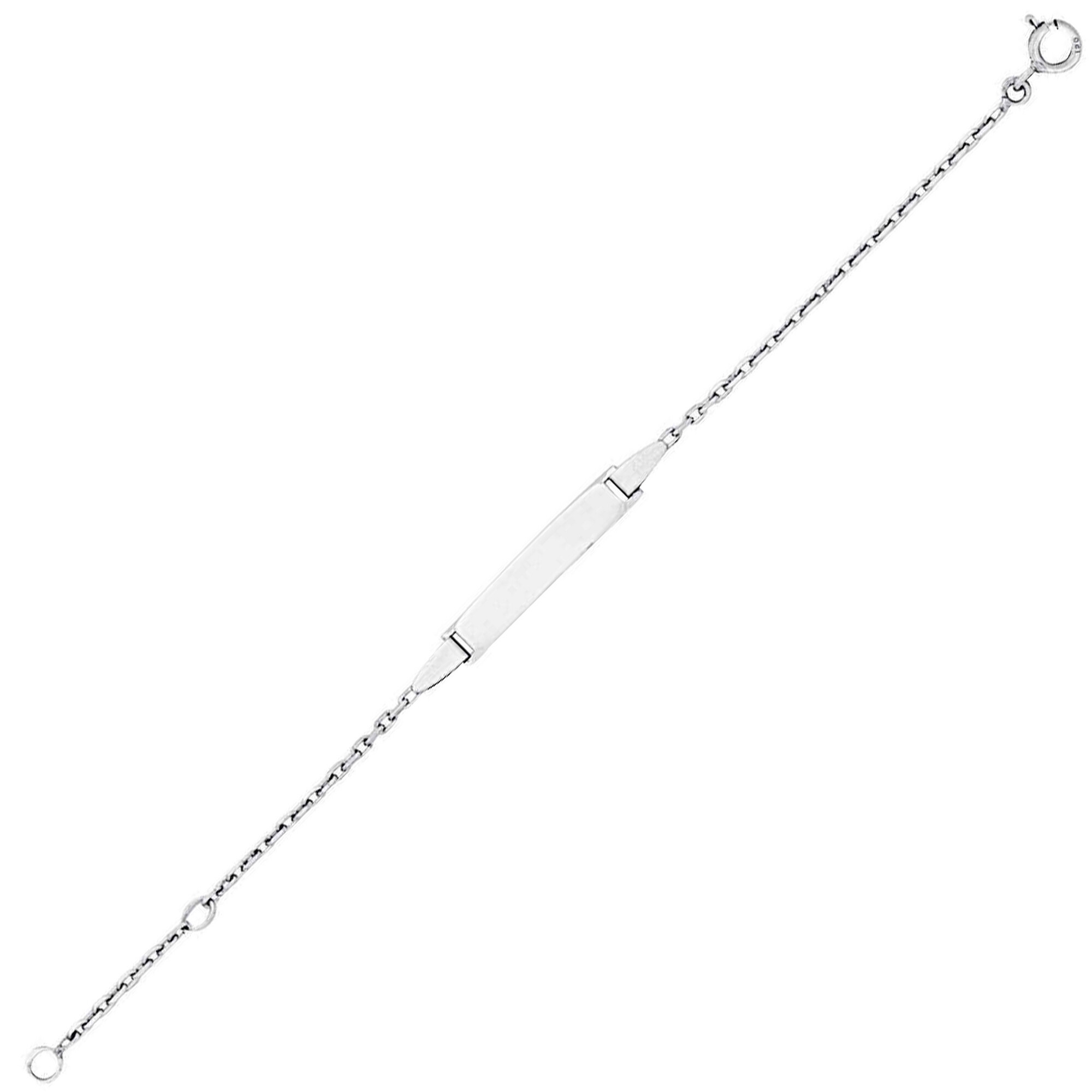 Mon Premier Bijou Gourmette bébé forçat - Or blanc 9ct 2