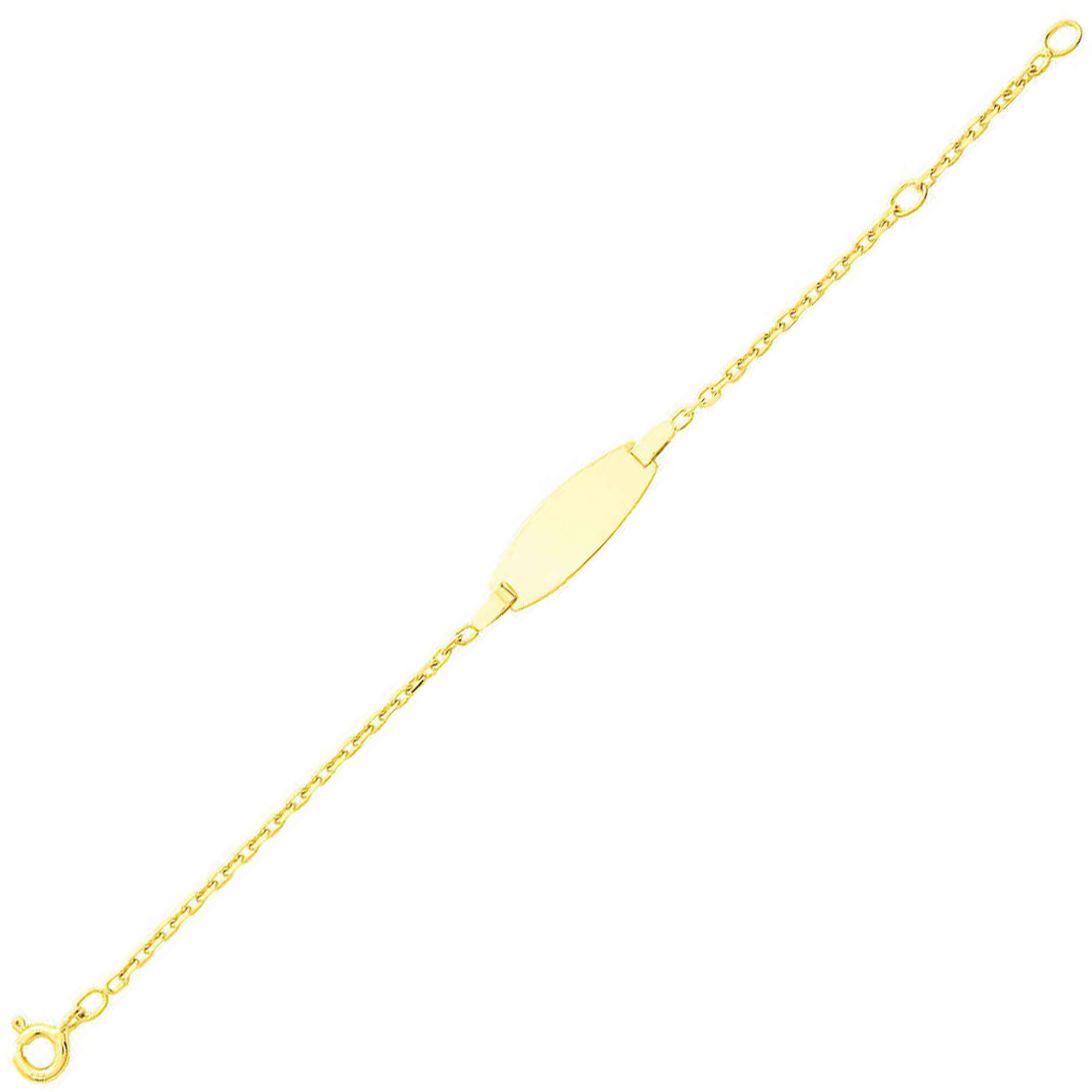 Mon Premier Bijou Gourmette bébé forçat ovale - Or jaune 18ct 6