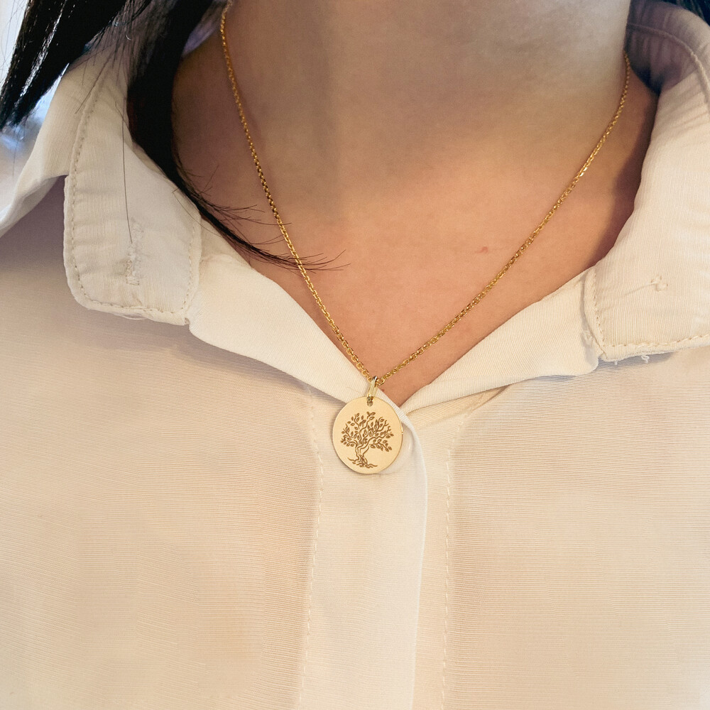 Photo de Médaille Arbre de vie fleurissant - Or jaune 9ct