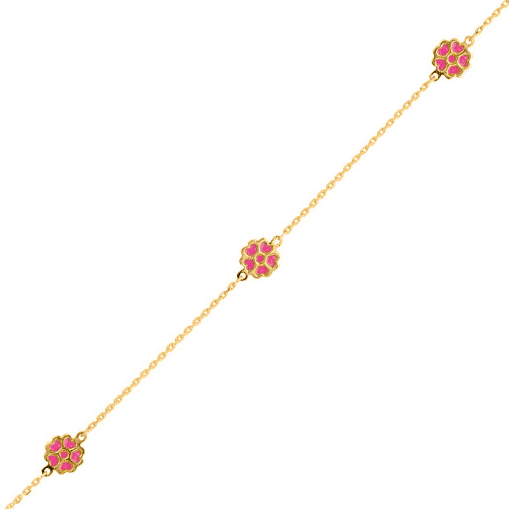 Photo de bracelet fleur- Or jaune 9ct