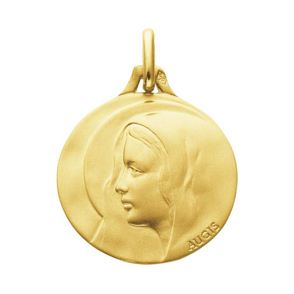 Photo de Médaille Vierge au voile - Or jaune 18ct