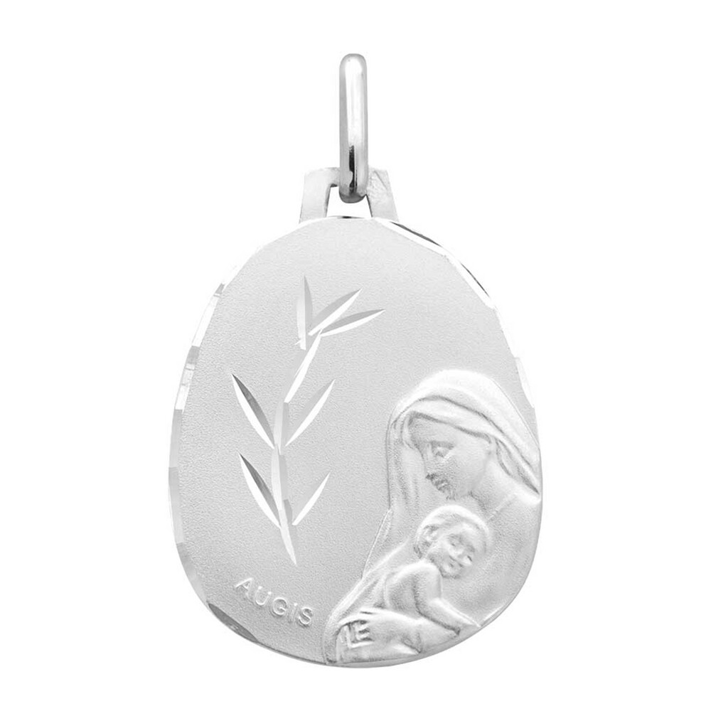Photo de Médaille de la Maternité au rameau - Or blanc 18ct