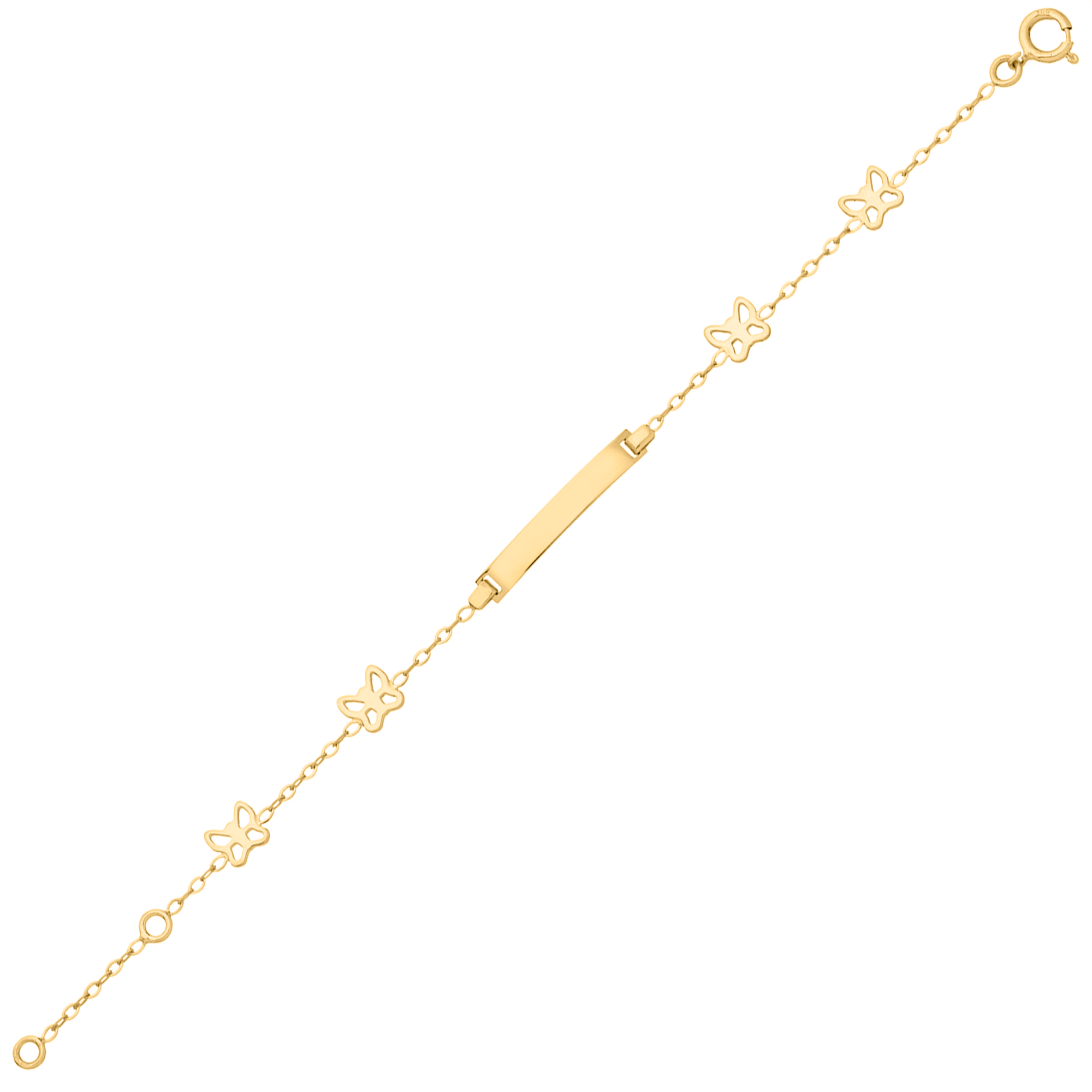 Mon Premier Bijou Gourmette bébé papillons ajourés - Or jaune 18ct 2