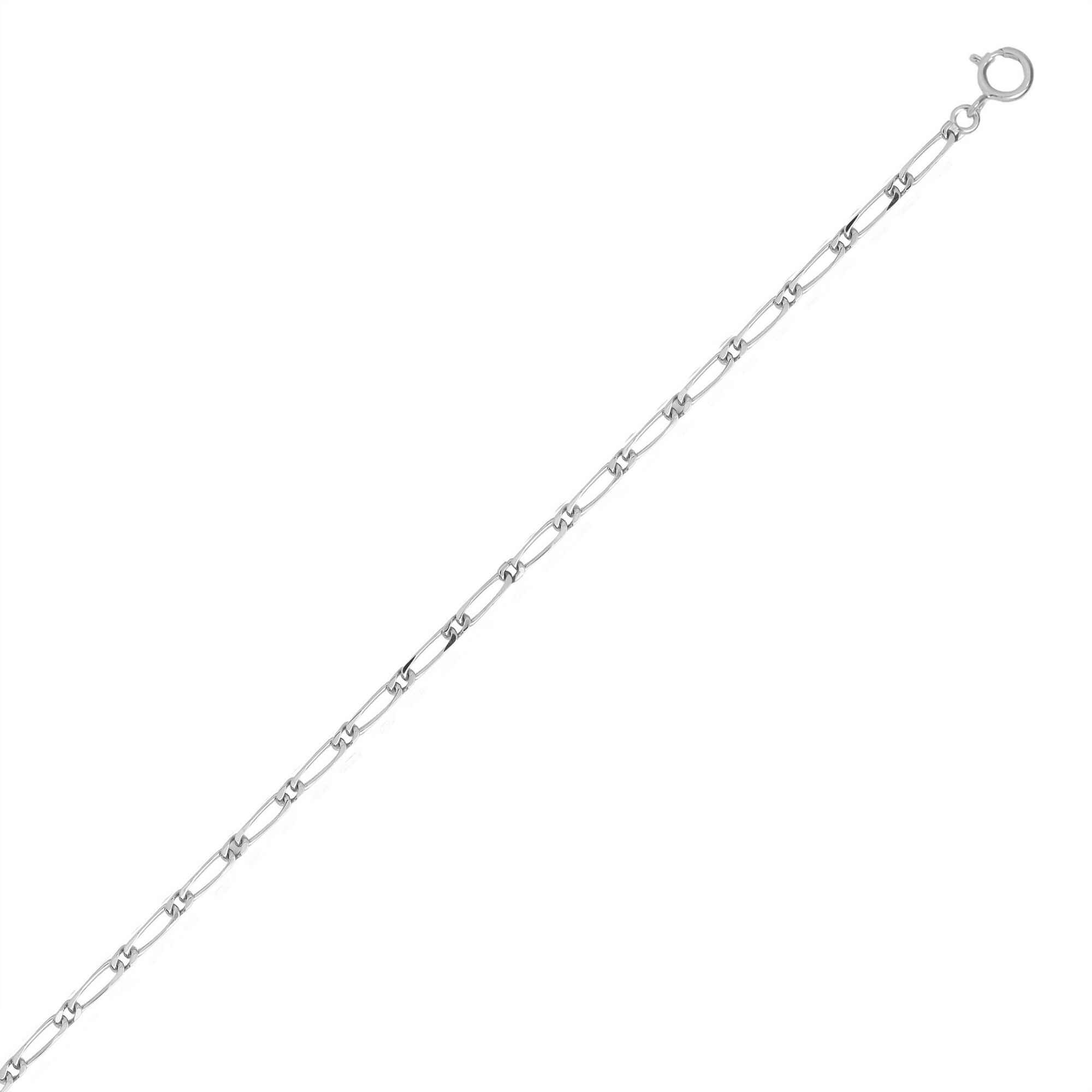 Mon Premier Bijou Chaine gourmette cheval alternée - Argent massif 2