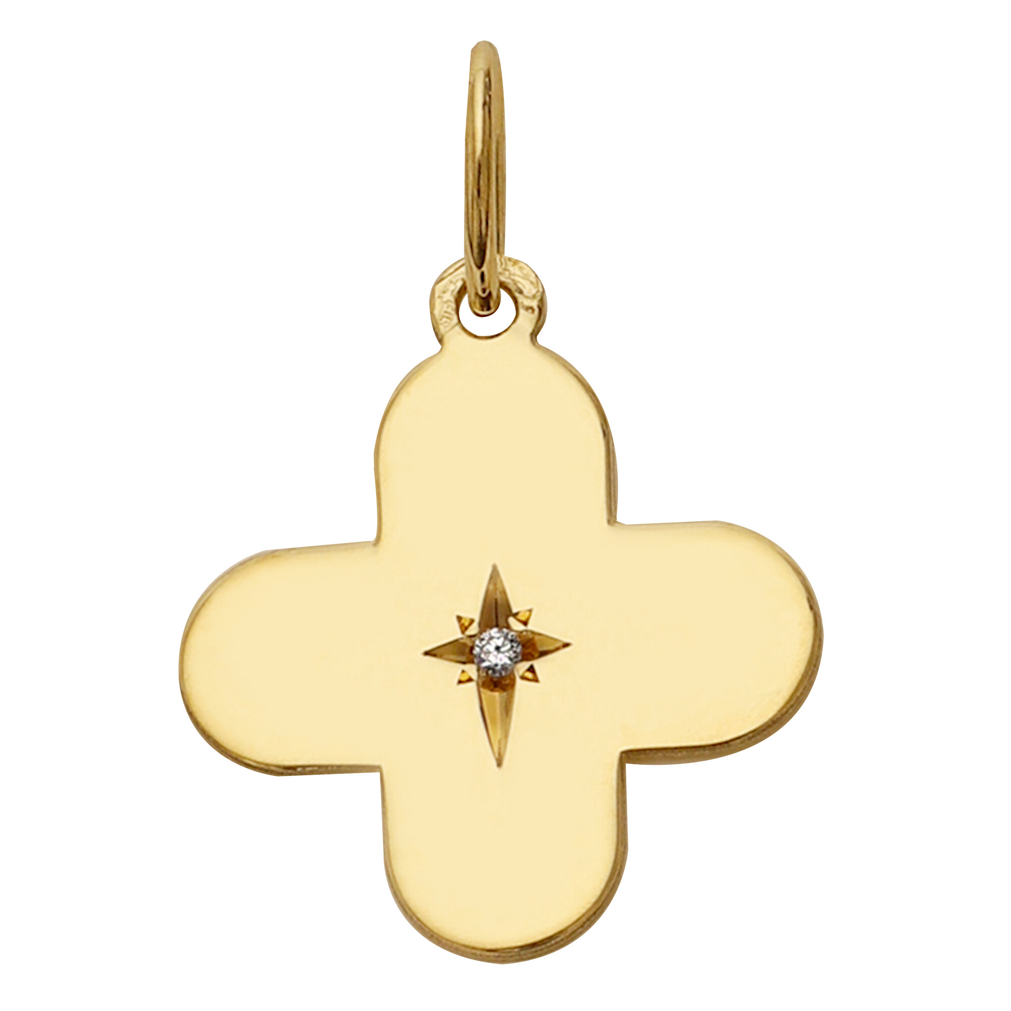 Mon Premier Bijou Pendentif croix étoilée - diamant & or jaune 18ct