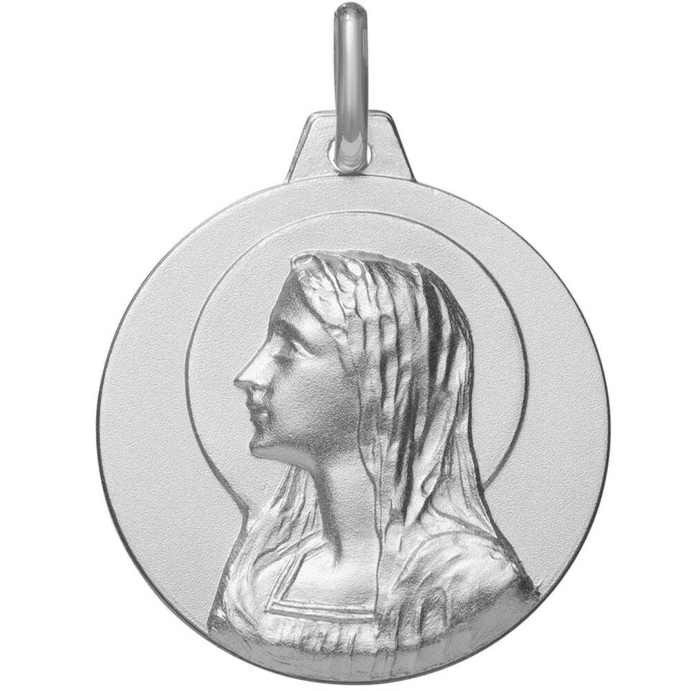 Pendentif Médaille Sainte Vintage - Or Et Argent - Chaîne Incluse - Occasion