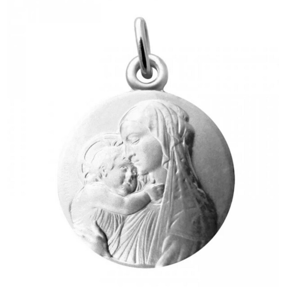 Photo de Médaille Vierge à l'enfant la tendresse - Argent massif