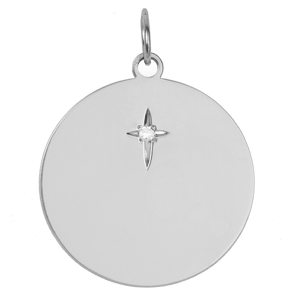 Photo de Médaille étoilée - diamant & or blanc 18ct