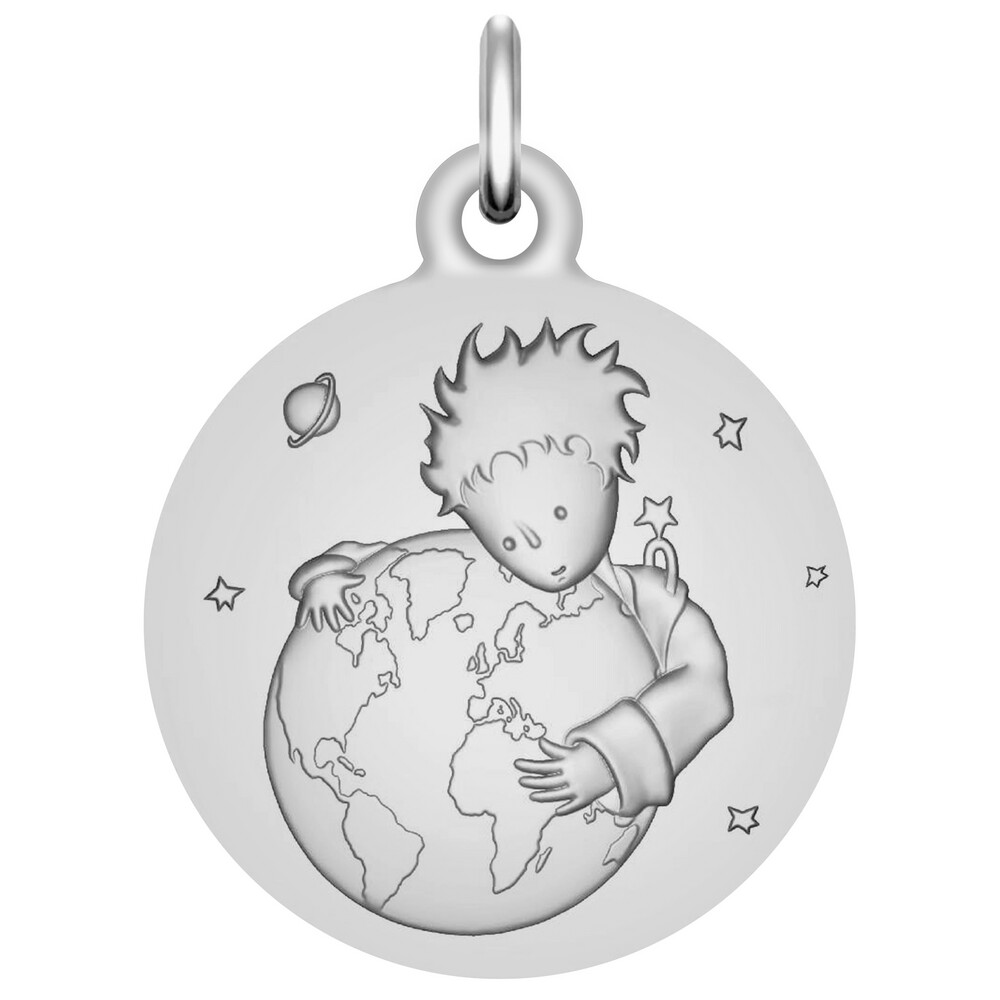 Photo de Médaille Petit Prince "protège ta planète" - Argent massif