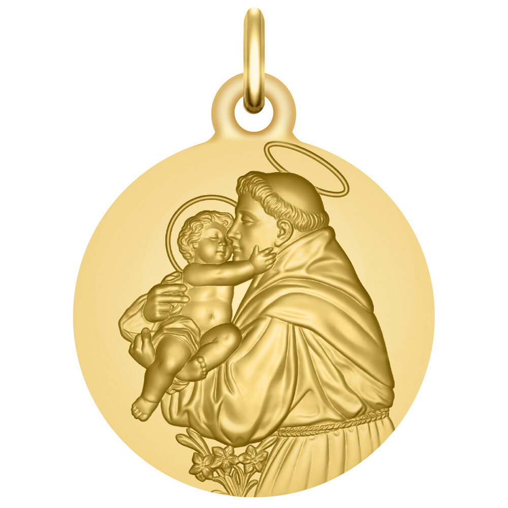 Photo de Médaille Saint Antoine de Padoue  - Or jaune 18ct