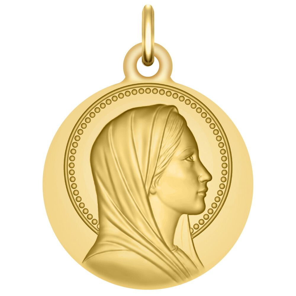 Photo de Médaille Vierge perlées - Or jaune 18ct