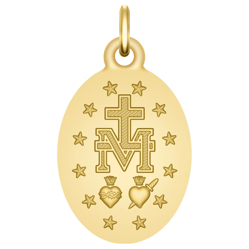 Photo de Médaille Vierge Miraculeuse - Or jaune 9ct