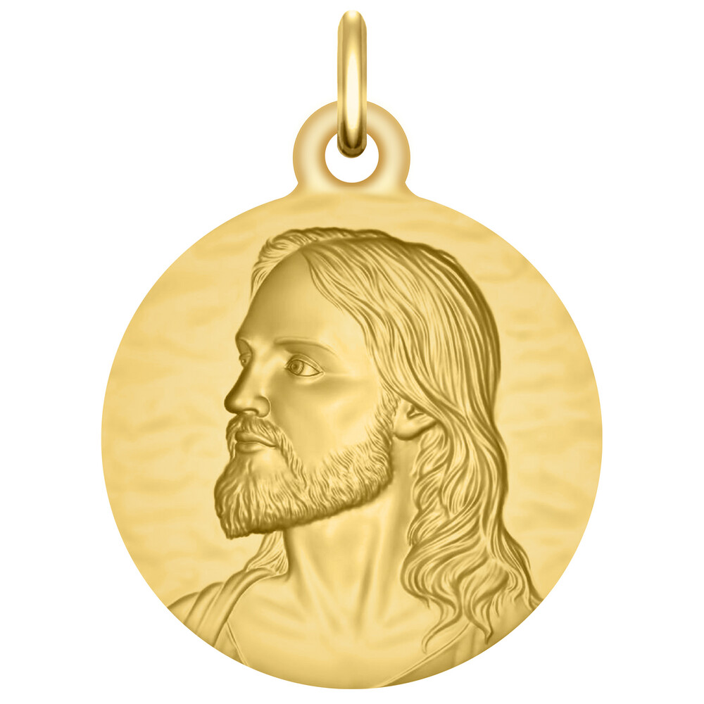 Photo de Médaille Christ martelée - Or jaune 18ct