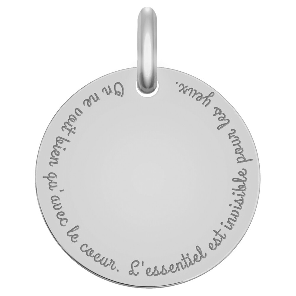 Photo de Médaille citation "Le Petit Prince" - Or blanc 18ct