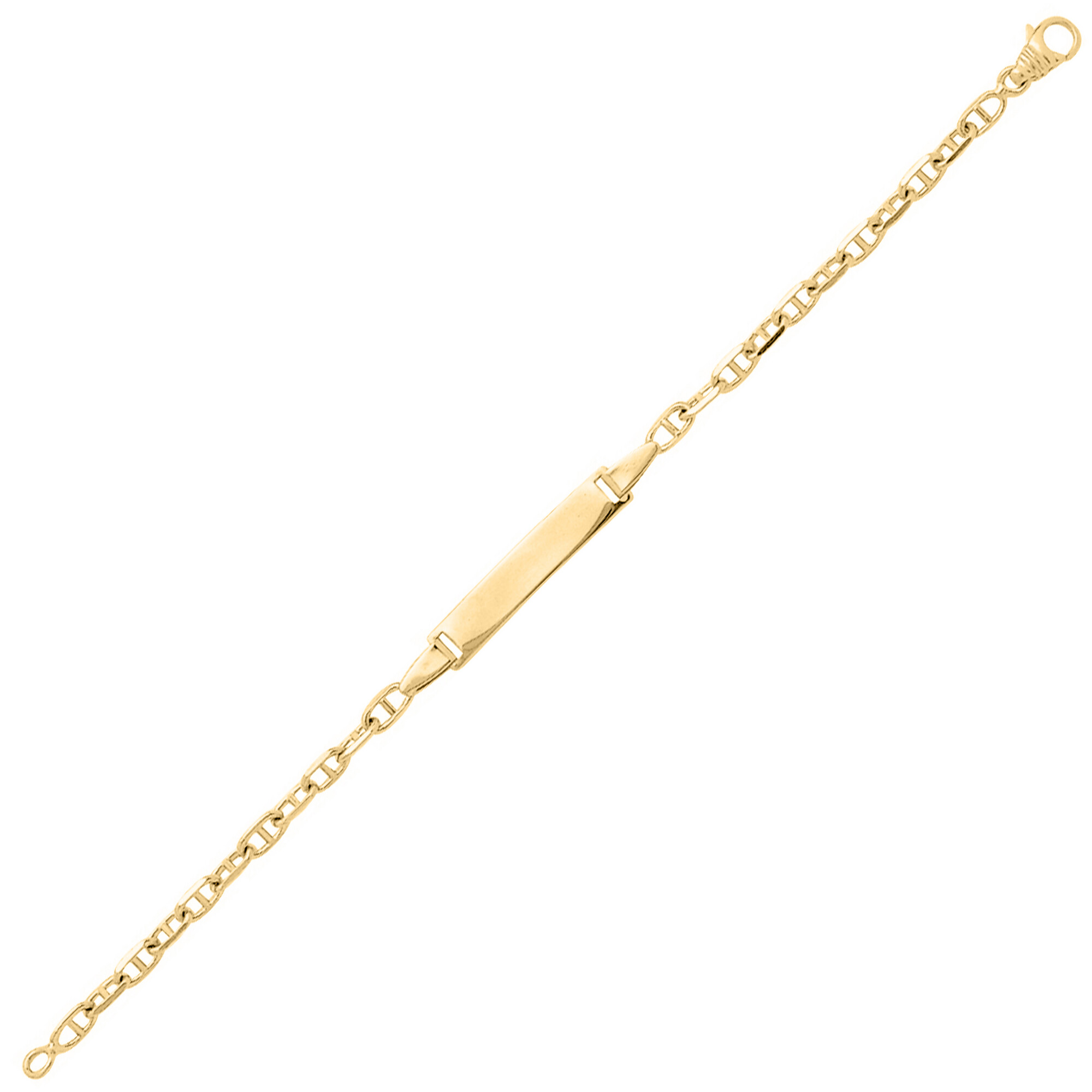 Mon Premier Bijou Gourmette bébé marine rectangulaire - Or jaune 18ct 2