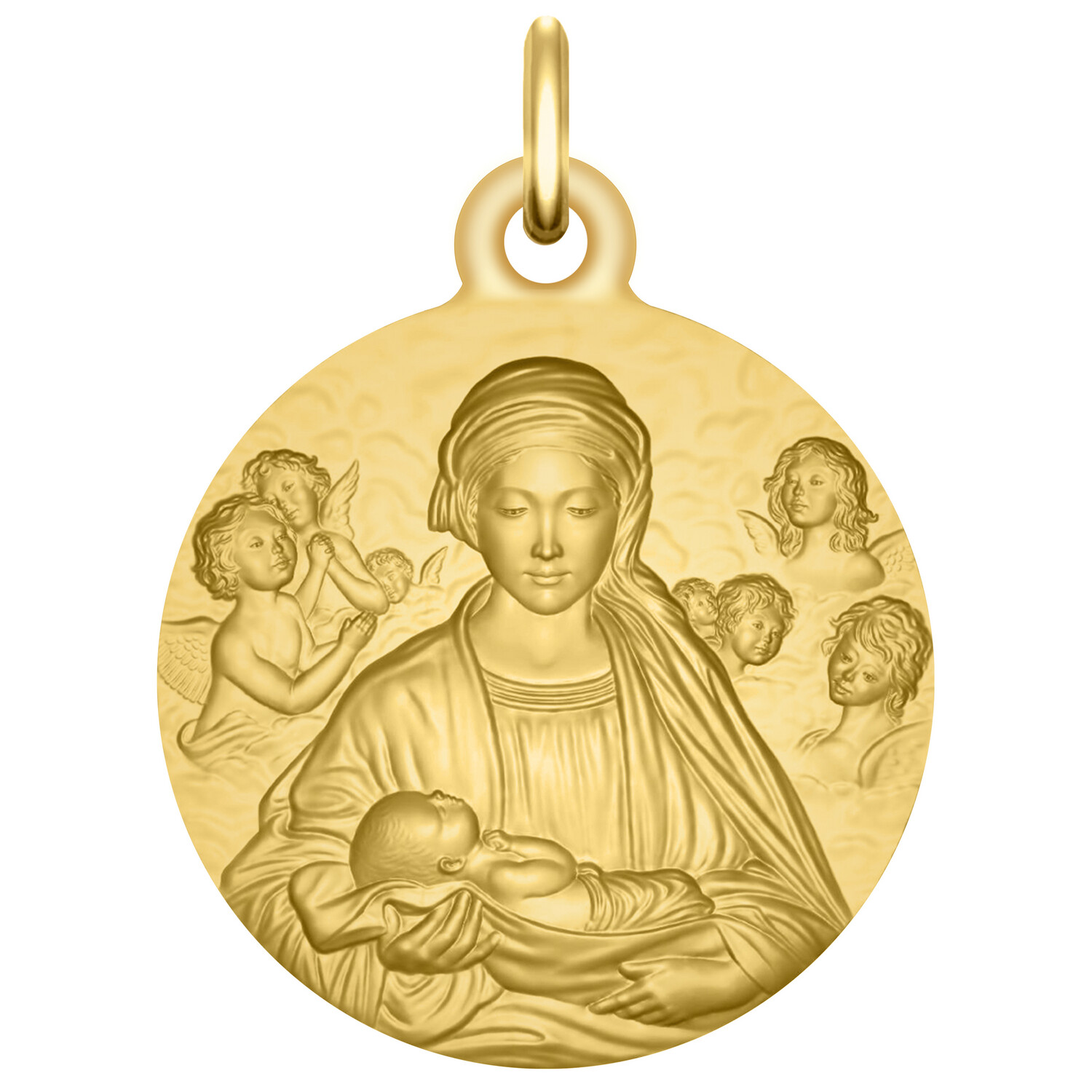 Médaille Notre-Dame des Anges - Or jaune 18ct - PremierCadeau