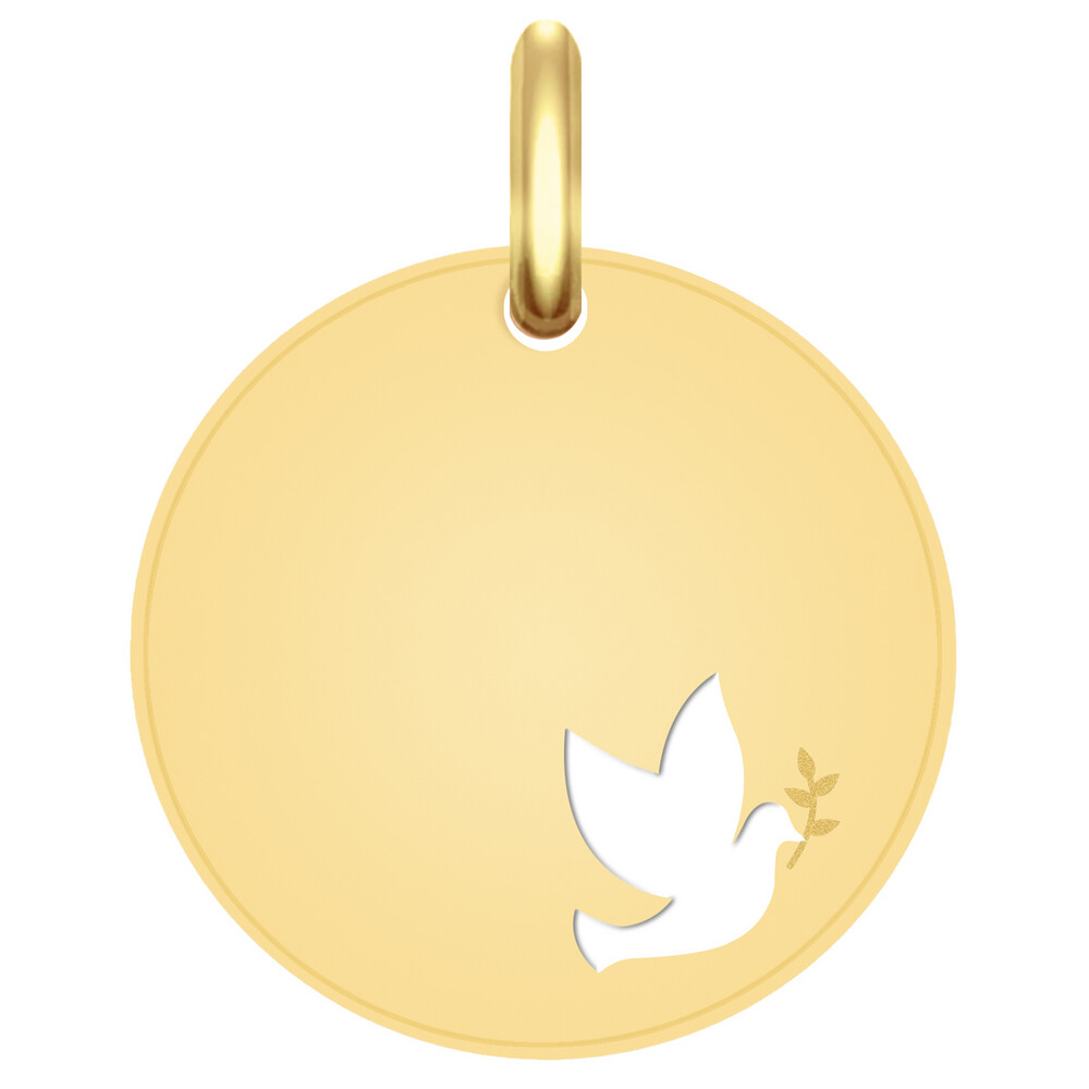 Photo de Médaille colombe ajourée LuluCastagnette - Or jaune 9ct