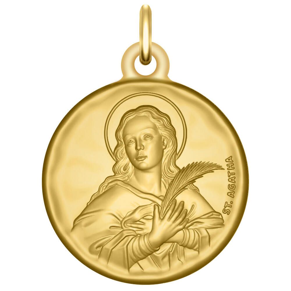 Photo de Médaille Sainte Agathe  - Or jaune 18ct