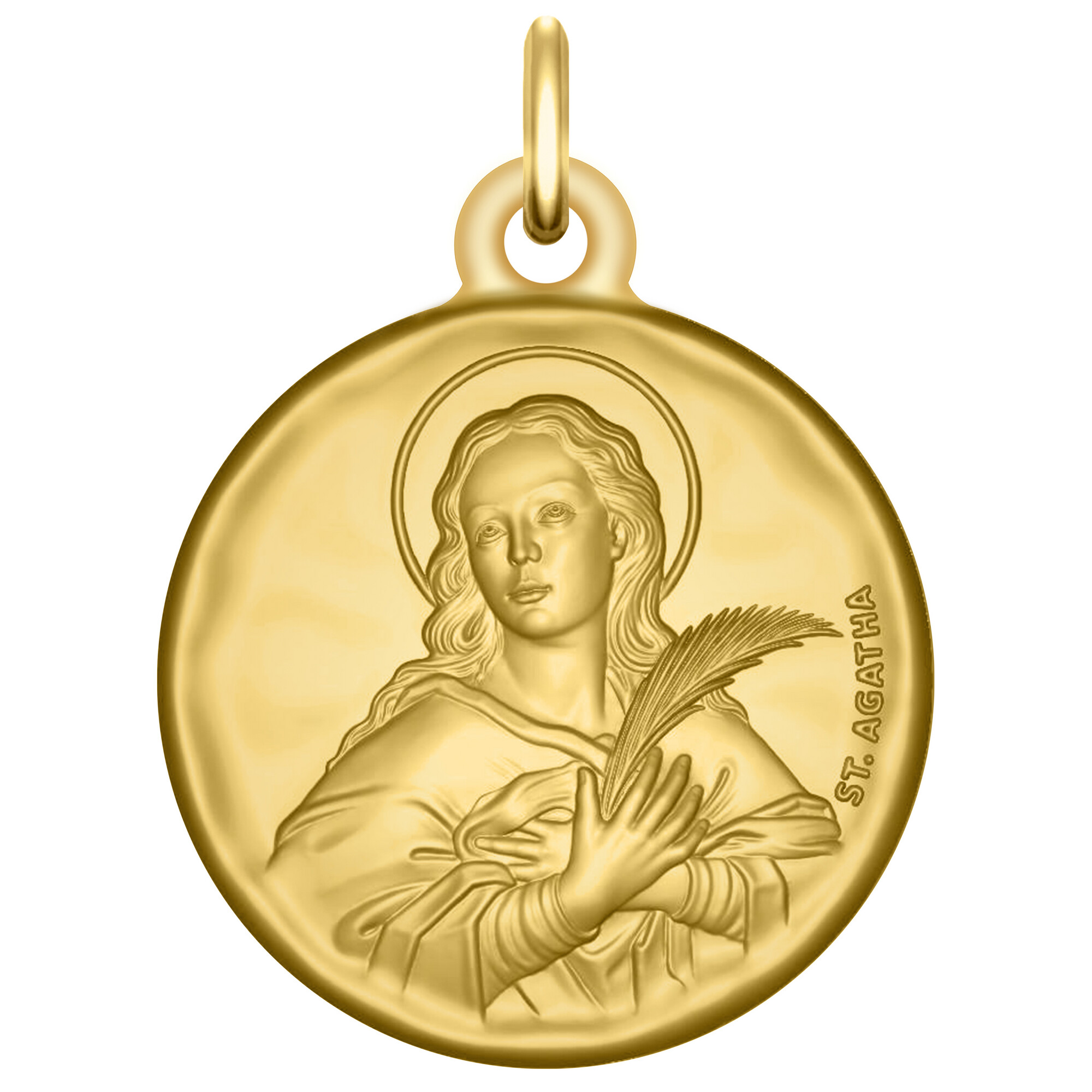 Médaille Sainte Agathe Or jaune 18ct PremierCadeau