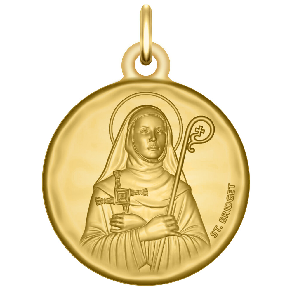 Photo de Médaille Sainte Brigitte  - Or jaune 18ct
