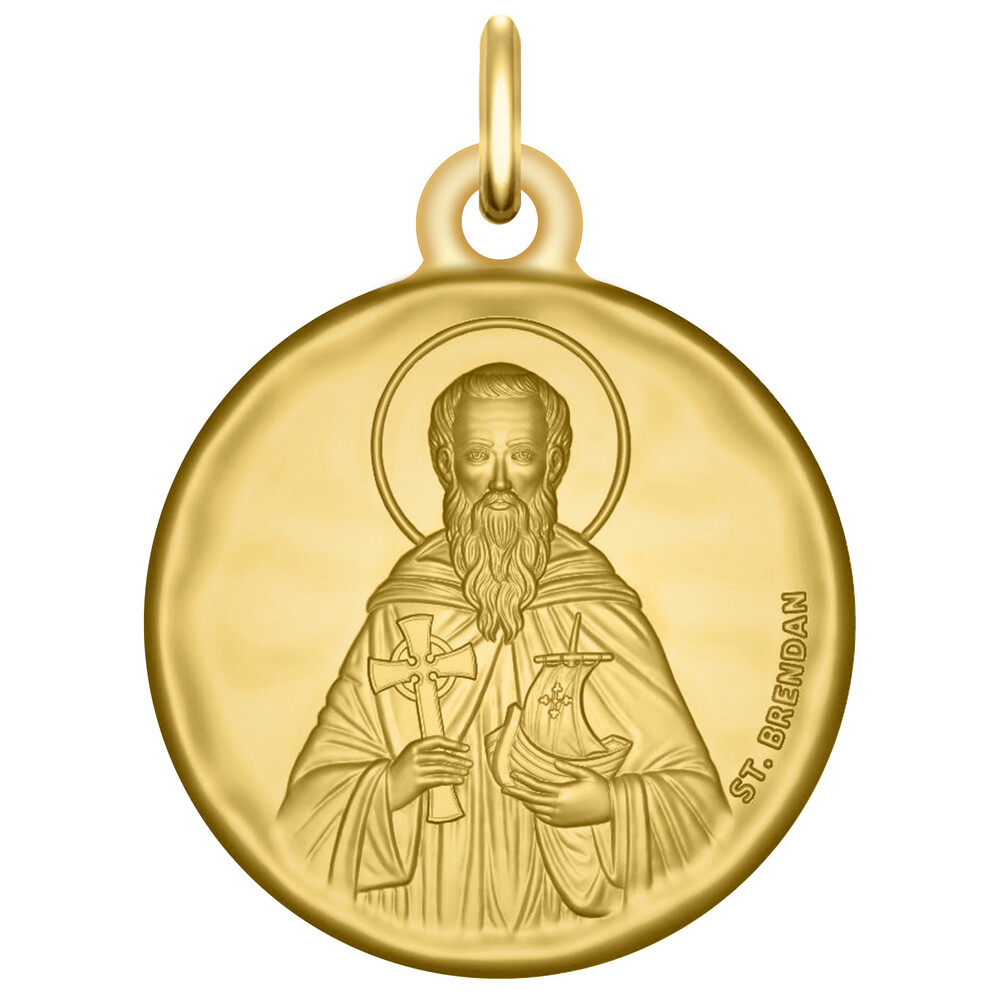 Photo de Médaille Saint Brendan  - Or jaune 18ct