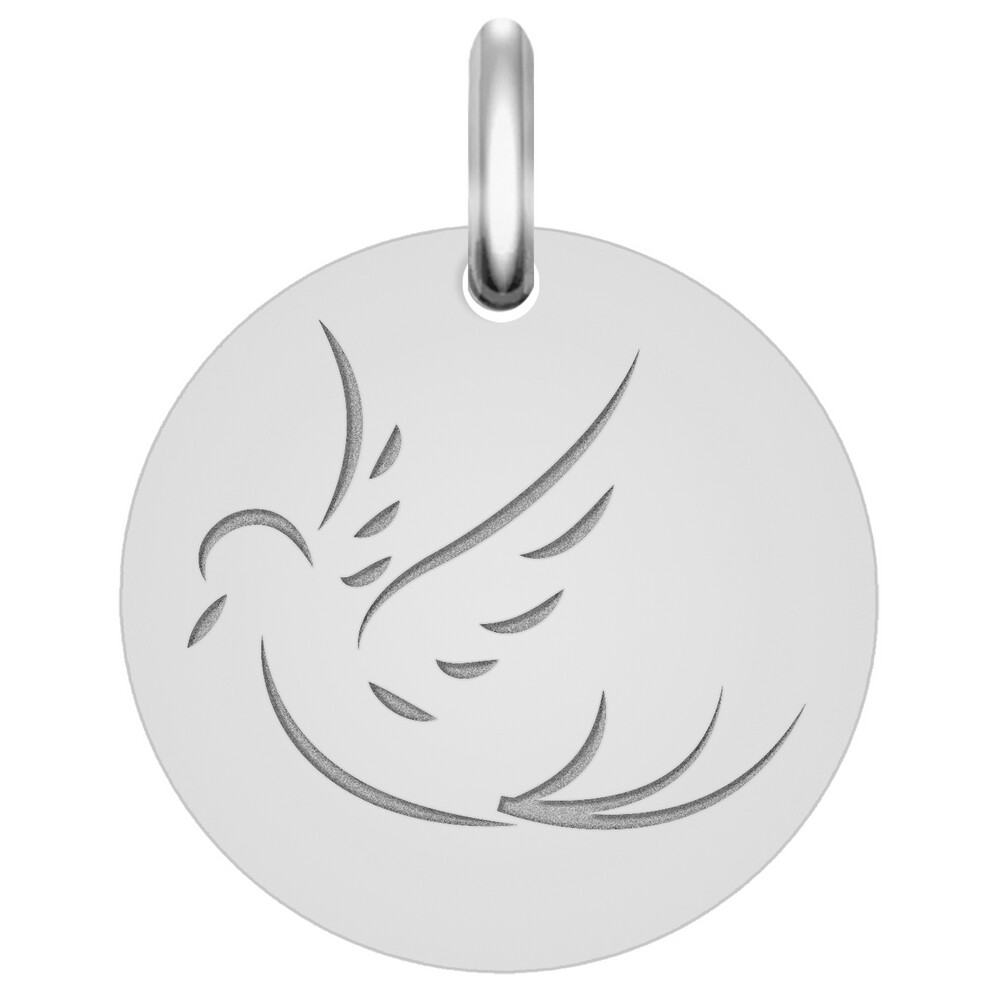 Photo de Médaille Colombe de paix - Or blanc 9ct
