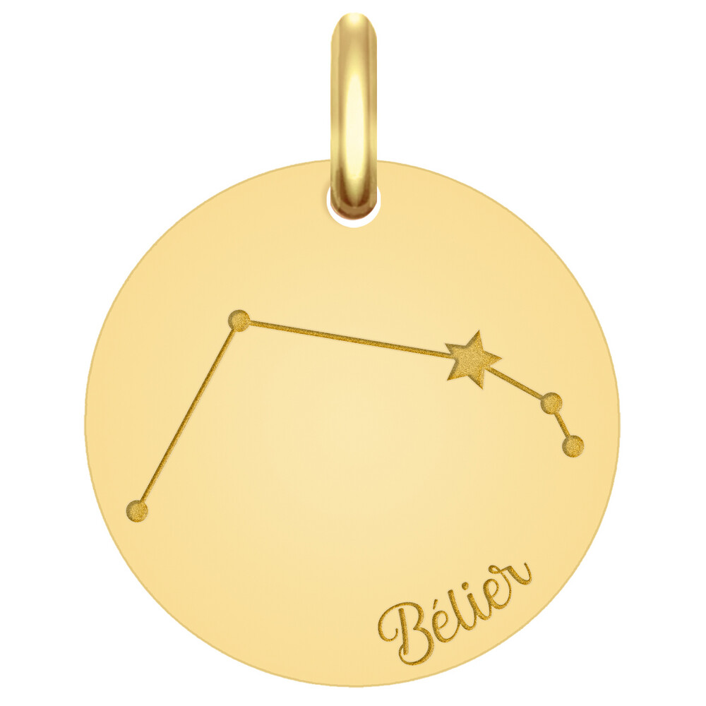 Photo de Médaille signe zodiaque constellation - Or jaune 9ct 